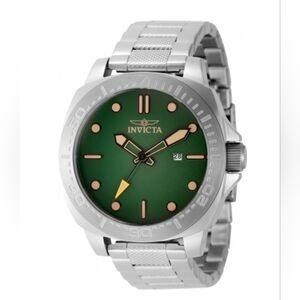 Invicta Men's Green Dial Silver Watch